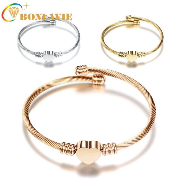 bonlavie stainless steel wire braided bracelet all titanium steel heart bracelet rose gold women of fashion, Black
bonlavie stainless steel wire braided bracelet all titanium steel heart bracelet rose gold women of fashion, Black