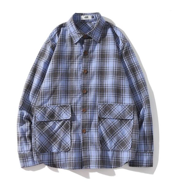 autumn mens designer shirt classic plaid striped printing luxury shirt personality big pocket men women couple cotton shirts ing, White;black
autumn mens designer shirt classic plaid striped printing luxury shirt personality big pocket men women couple cotton shirts ing, White;black