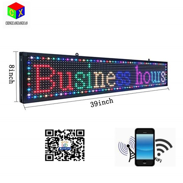 wifi led 7 color indoor sign 39" x 8" with high resolution p10 and new smd technology. perfect solution for advertising
wifi led 7 color indoor sign 39" x 8" with high resolution p10 and new smd technology. perfect solution for advertising