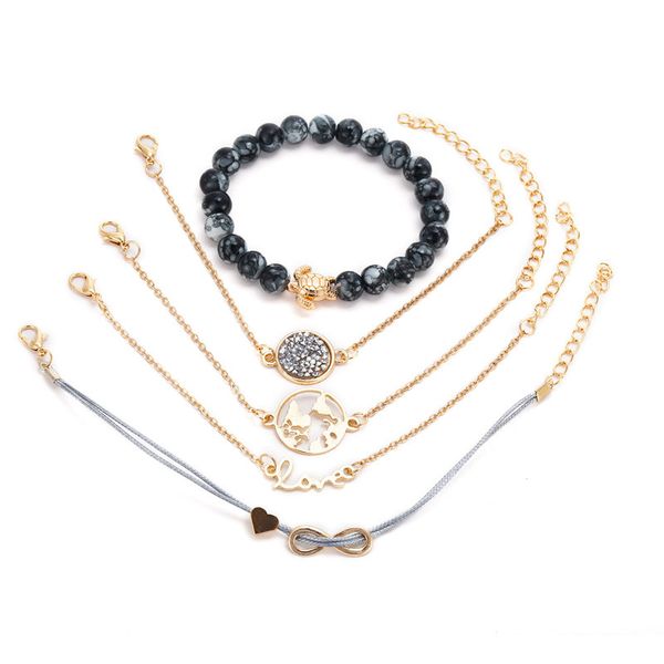 bracelets bangles jewelry vintage fashion bohemia beads gold plated alloy tortoise heart map charm bracelets 5-piece set, Golden;silver
bracelets bangles jewelry vintage fashion bohemia beads gold plated alloy tortoise heart map charm bracelets 5-piece set, Golden;silver