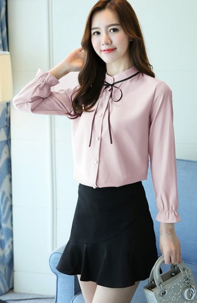 spring and autumn 2019 new korean long sleeve stand up collar with long sleeve chiffon shirt women's wear, White
spring and autumn 2019 new korean long sleeve stand up collar with long sleeve chiffon shirt women's wear, White