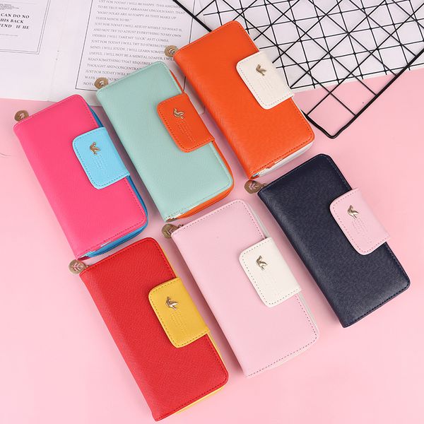 long wallet womens large capacity bird buckle clutch bag korean-style pu leather card holder phone purse female, Red;black
long wallet womens large capacity bird buckle clutch bag korean-style pu leather card holder phone purse female, Red;black