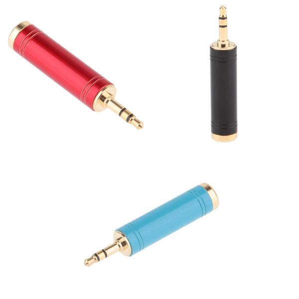 3pcs 6.35mm stereo plug to 3.5mm stereo jack adaptor, 6.35mm female to 3.5mm male, gold plated
3pcs 6.35mm stereo plug to 3.5mm stereo jack adaptor, 6.35mm female to 3.5mm male, gold plated