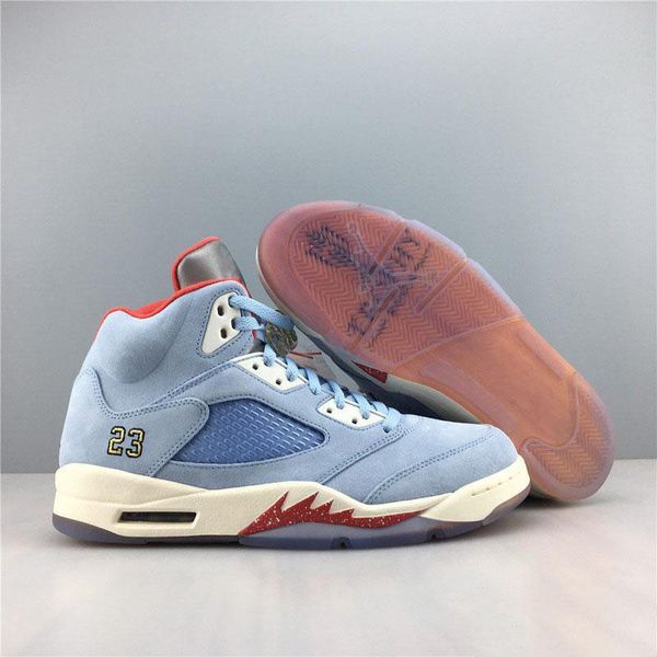 2019 limited trophy room air 5 jsp pack ice blue basketball shoes sail metallic gold university red ci1899-400 аутентичная обувь с коробкой, White;red 
2019 limited trophy room air 5 jsp pack ice blue basketball shoes sail metallic gold university red ci1899-400 аутентичная обувь с коробкой, White;red