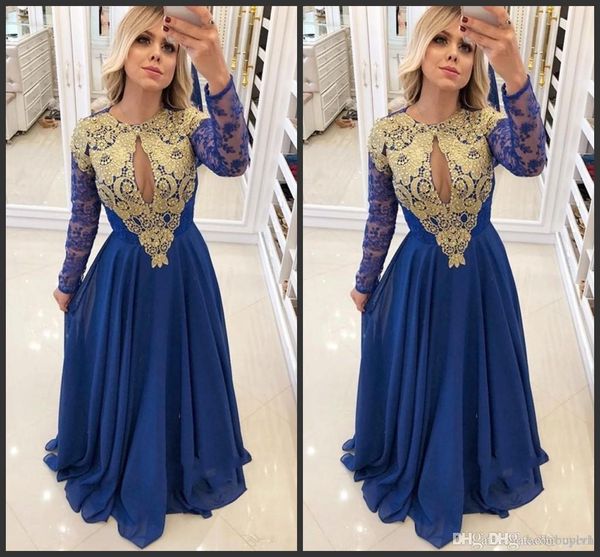 new design a line lace long sleeve prom dresses jewel neck gold appliques chiffon dresses charming prom gowns dresses sweep train, Black
new design a line lace long sleeve prom dresses jewel neck gold appliques chiffon dresses charming prom gowns dresses sweep train, Black