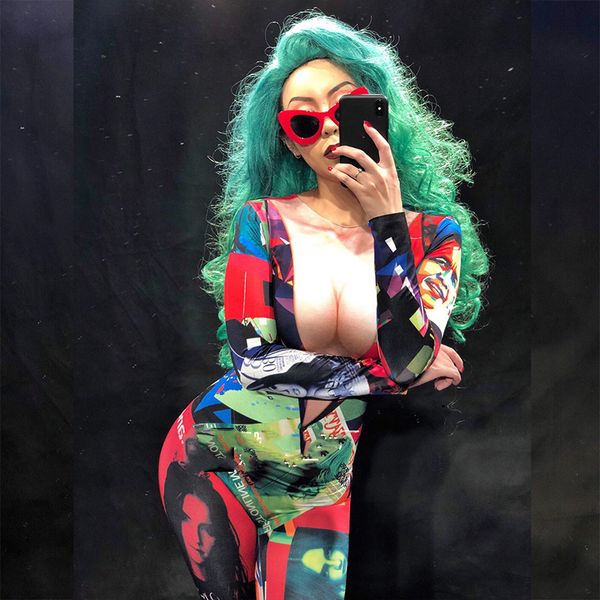 new fashion colorful printed spandex jumpsuit singer stretch bodysuit nightclub women's birthday party stage show outfit, Black;red
new fashion colorful printed spandex jumpsuit singer stretch bodysuit nightclub women's birthday party stage show outfit, Black;red