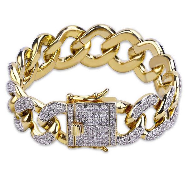 luxury zircon bracelets fashion men 18mm width 18k gold plated chain bracelets hip hop bracelets jewelry, Black
luxury zircon bracelets fashion men 18mm width 18k gold plated chain bracelets hip hop bracelets jewelry, Black