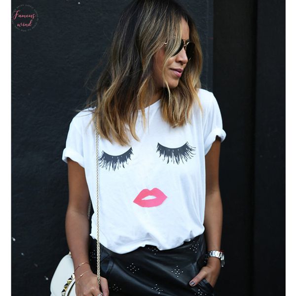 fashion t shirt vrouwen wimpers ogen lippen casual zomer t shirts femme tees vintage zwarte plus size grappige t shirt, White
fashion t shirt vrouwen wimpers ogen lippen casual zomer t shirts femme tees vintage zwarte plus size grappige t shirt, White
