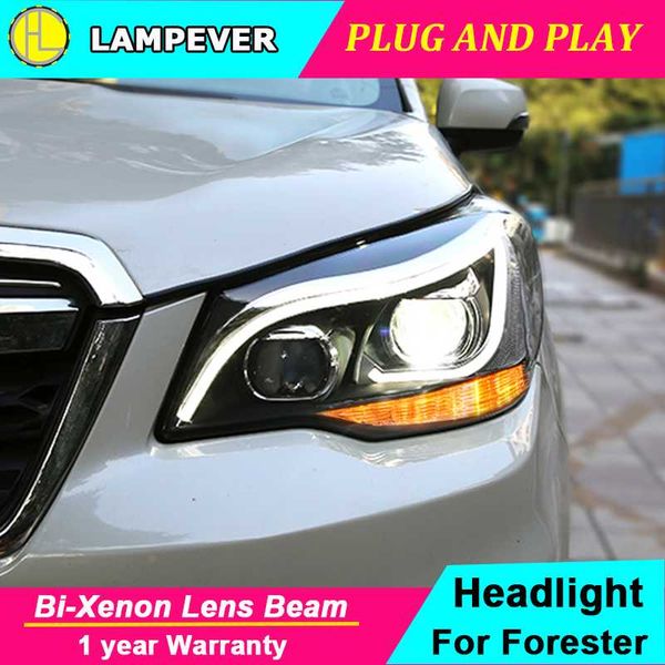 

car styling headlight for forester headlights 2013-2018 head lamp led drl bi xenon lens hid high low beam
