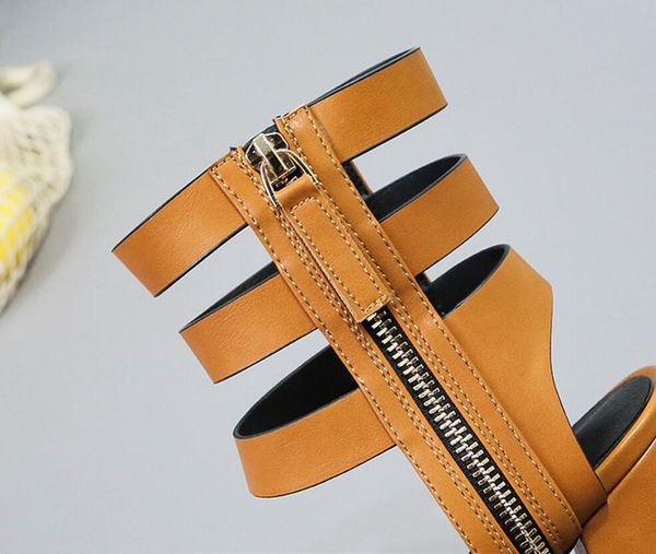 new style roman shoes female thick with side zipper single shoes fashion simple thin belt combination toe increase female sandal, Black
new style roman shoes female thick with side zipper single shoes fashion simple thin belt combination toe increase female sandal, Black