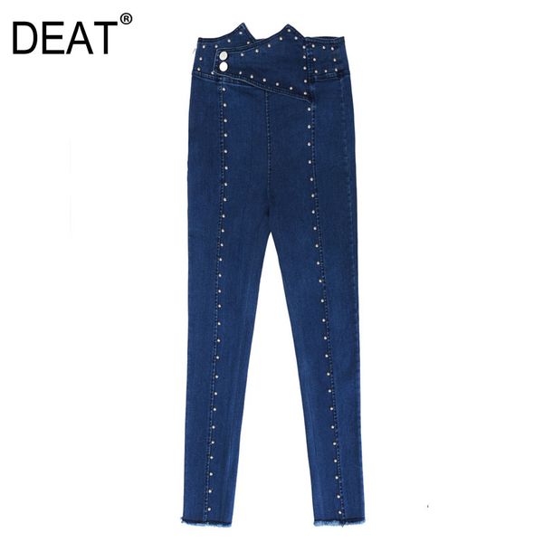 women's jeans deat 2021 spring and summer fashion clothing women lower waist full length metal dead seal slim feet tassels pants, Blue
women's jeans deat 2021 spring and summer fashion clothing women lower waist full length metal dead seal slim feet tassels pants, Blue