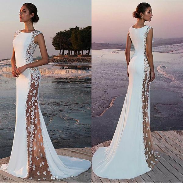 summer bohemian mermaid wedding dresses lace satin jewel lapel white beach bridal gowns sweep train length mermaid runway dress
summer bohemian mermaid wedding dresses lace satin jewel lapel white beach bridal gowns sweep train length mermaid runway dress