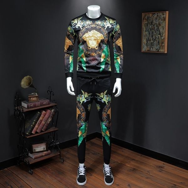 perfect men's wear 2019 autumn new fashion men tracksuit male leisure time suit beautiful printing sweater trousers two piece set best, Gray
perfect men's wear 2019 autumn new fashion men tracksuit male leisure time suit beautiful printing sweater trousers two piece set best, Gray
