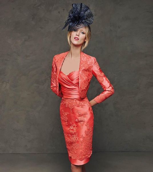 2019 trendy mother of the bride dresses for wedding sweetheart sheath coral lace satin knee length mothers day dresses with jacket, Black;red
2019 trendy mother of the bride dresses for wedding sweetheart sheath coral lace satin knee length mothers day dresses with jacket, Black;red