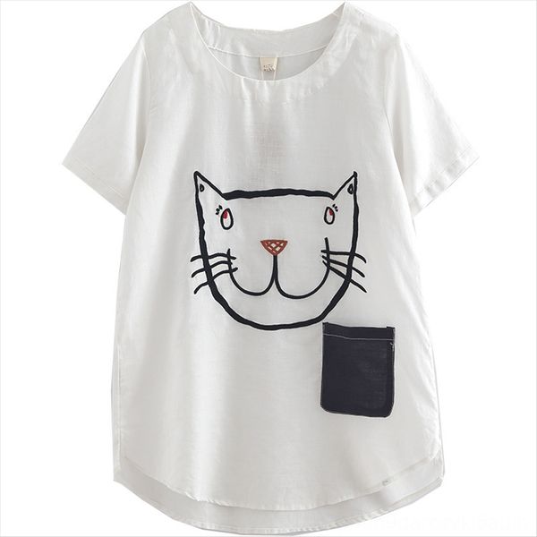 artistic style hand-painted round collar short sleeve t-shirt embroidery embroidery t-shirt women's four colors, White
artistic style hand-painted round collar short sleeve t-shirt embroidery embroidery t-shirt women's four colors, White