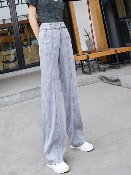 high waist straight jeans women summer gray casual loose wide leg jeans trousers striped full length sashes palazzo pants, Blue
high waist straight jeans women summer gray casual loose wide leg jeans trousers striped full length sashes palazzo pants, Blue