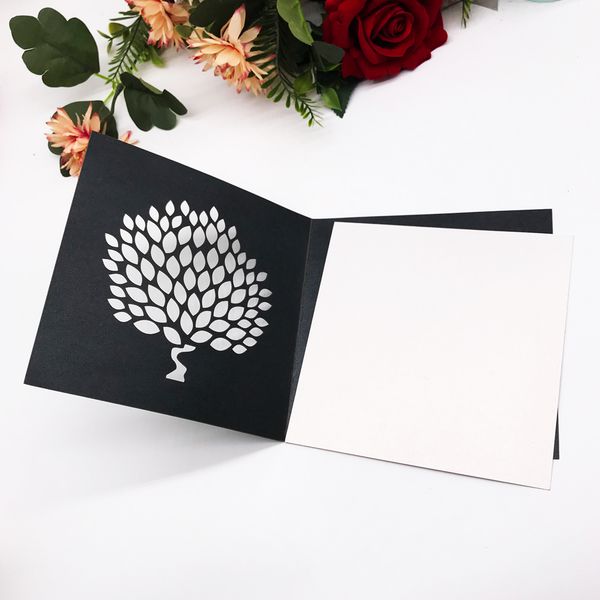 hollow laser cut wedding invitation cards design with big tress using for festival birthday party grand events, Black
hollow laser cut wedding invitation cards design with big tress using for festival birthday party grand events, Black