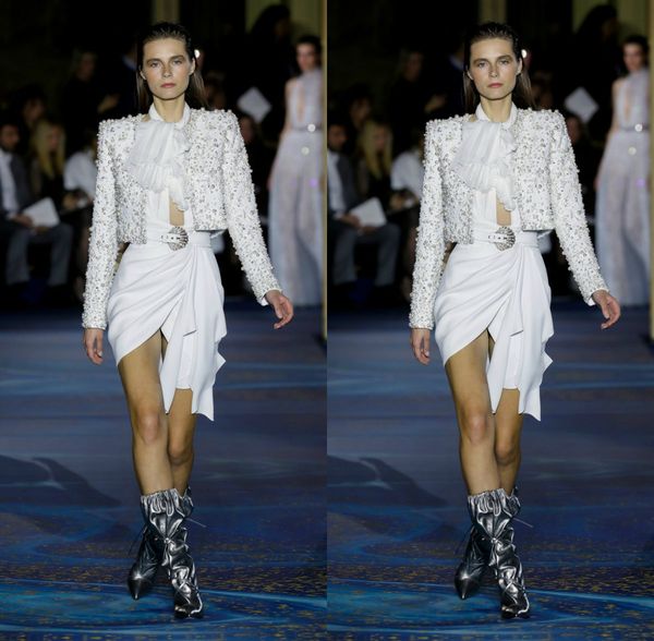 zuhairmurad white customized sheath evening dresses two pieces long sleeve short formal dress satin pears sashes party bridesmaid gown, Black;red
zuhairmurad white customized sheath evening dresses two pieces long sleeve short formal dress satin pears sashes party bridesmaid gown, Black;red