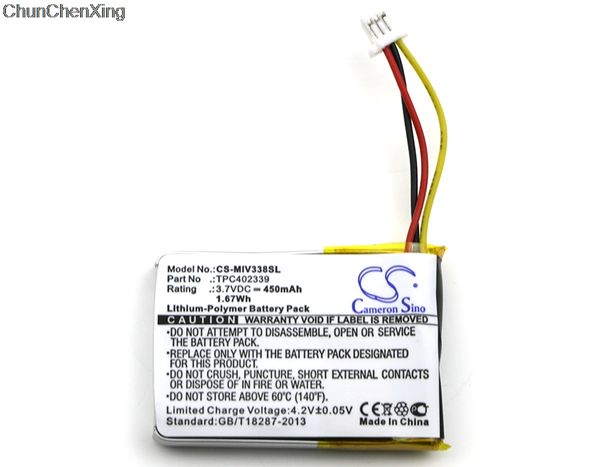 cameron sino 450mah battery tpc402339 for mio mivue 338, 358p, 658p, 366, 388, for papago f210
cameron sino 450mah battery tpc402339 for mio mivue 338, 358p, 658p, 366, 388, for papago f210