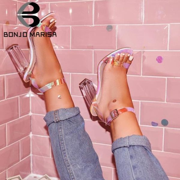 bonjomarisa 35-42 ins ladies ankle strap pvc sandals fashion chunky high heels summer sandals women party shoes woman, Black
bonjomarisa 35-42 ins ladies ankle strap pvc sandals fashion chunky high heels summer sandals women party shoes woman, Black