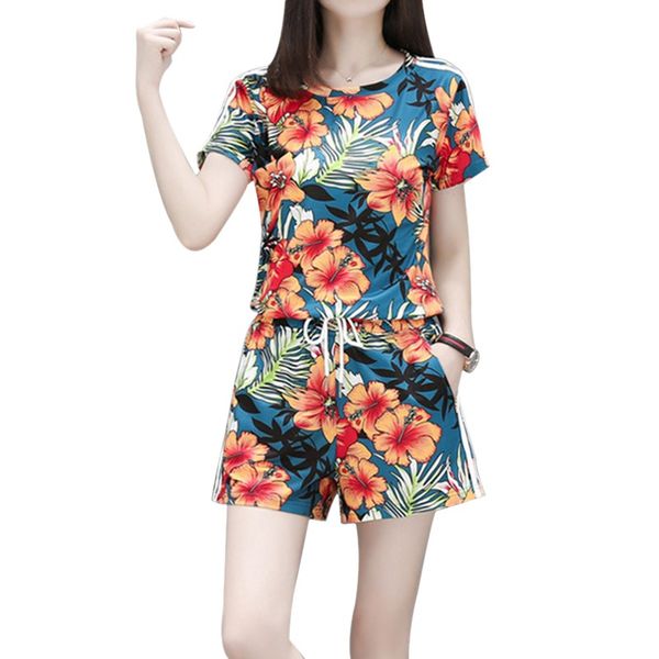 short sleeves o-neck t-shirt and wide leg elastic waist shorts female summer new printed large size slim women sets s-xxxl, White
short sleeves o-neck t-shirt and wide leg elastic waist shorts female summer new printed large size slim women sets s-xxxl, White