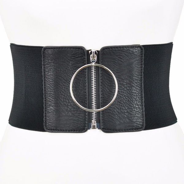 women elastic ultra wide belt wide stretch waist belt circle zipper corset cummerbund dress adornment for women strap, Black;brown
women elastic ultra wide belt wide stretch waist belt circle zipper corset cummerbund dress adornment for women strap, Black;brown