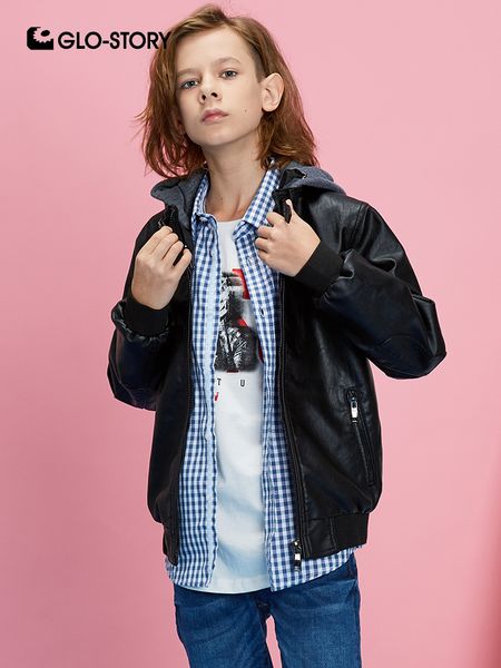 glo-story 2019 spring boy's modis solid faux leather jacket with hooded zipper macaw kids coats children pu jackets bpy-7833, Blue;gray
glo-story 2019 spring boy's modis solid faux leather jacket with hooded zipper macaw kids coats children pu jackets bpy-7833, Blue;gray