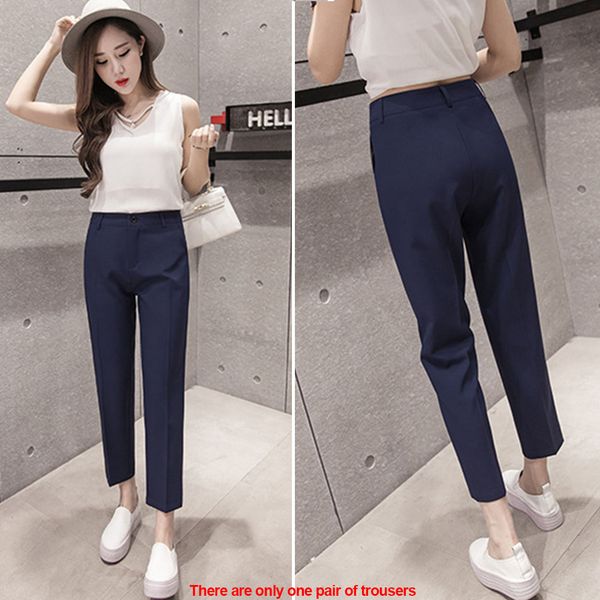 women korean office harem trousers soft loose ladies solid business wear style nine pants fashion straight leg, Black;white
women korean office harem trousers soft loose ladies solid business wear style nine pants fashion straight leg, Black;white