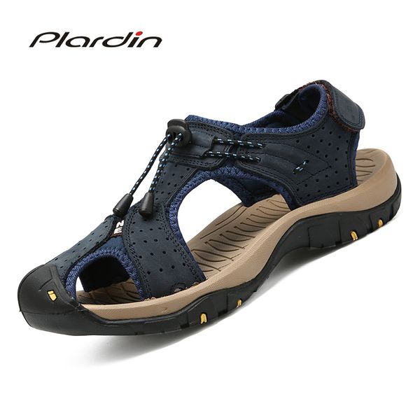 plardin genuine leather summer soft male sandals shoes for men breathable light beach casual quality walking sandals men casual, Black
plardin genuine leather summer soft male sandals shoes for men breathable light beach casual quality walking sandals men casual, Black