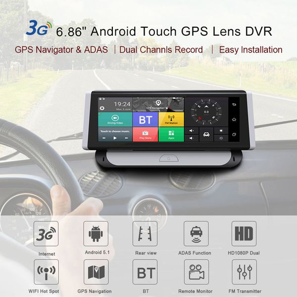 6.86" 3g android car dvr 1080p gps navigation adas full hd camcorder bt wifi dual lens truck browser
6.86" 3g android car dvr 1080p gps navigation adas full hd camcorder bt wifi dual lens truck browser