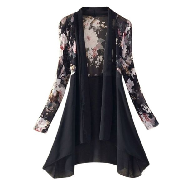 women summer chiffon blouse cardigan fasihon casual long crochet loose floral print blouses black, White
women summer chiffon blouse cardigan fasihon casual long crochet loose floral print blouses black, White
