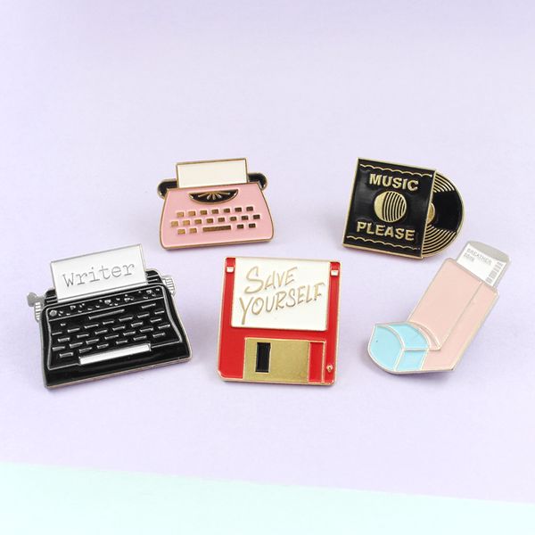 cute brooch writer typewriter save yourself memory card music pleasen cd lapel enamel pins diy badges for women girls gift, Gray
cute brooch writer typewriter save yourself memory card music pleasen cd lapel enamel pins diy badges for women girls gift, Gray