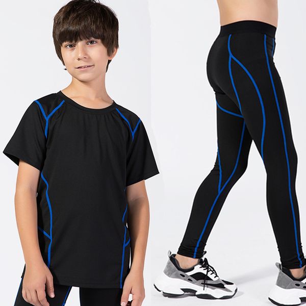 2 pcs boys sportswear gym suits children clothing sets for boys tracksuits teenage training compression running jogging suit gym, Black;blue
2 pcs boys sportswear gym suits children clothing sets for boys tracksuits teenage training compression running jogging suit gym, Black;blue