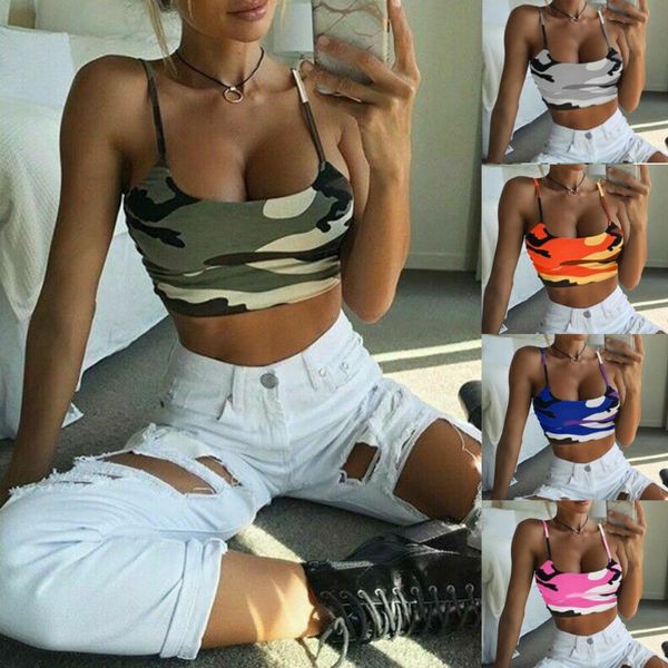 summer women girls sleeveless camouflage print slim fit skinny street style club fashion camis vest crop, Black;blue
summer women girls sleeveless camouflage print slim fit skinny street style club fashion camis vest crop, Black;blue