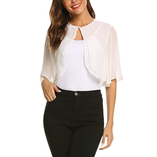 fashion summer lady plain flare short sleeve bolero sheer chiffon shrug cropped cardigan, Black;brown
fashion summer lady plain flare short sleeve bolero sheer chiffon shrug cropped cardigan, Black;brown