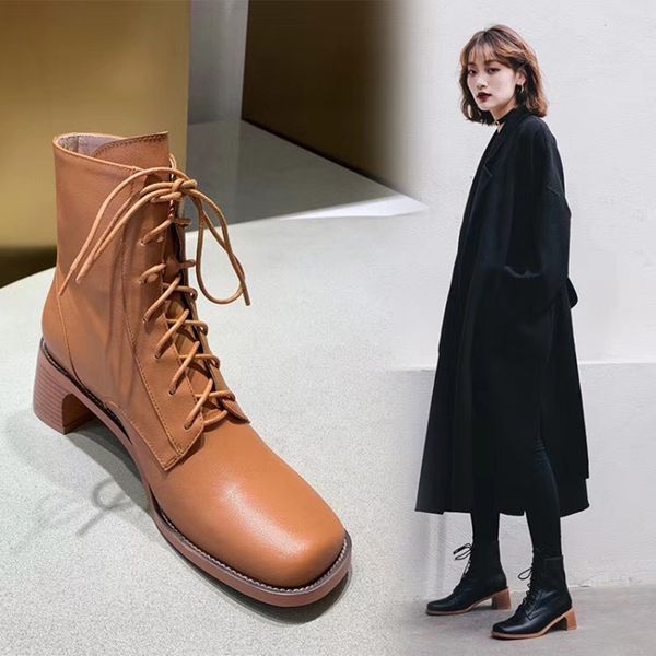 leather square head strap thick with martin boots female 2019 new style with handsome temperament short boots spring and autumn single boots
leather square head strap thick with martin boots female 2019 new style with handsome temperament short boots spring and autumn single boots