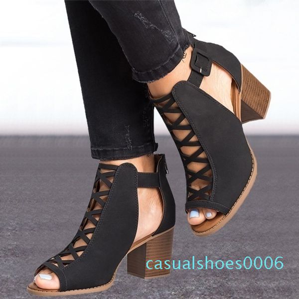 women's fashion 2020 new arrival summer fashion solid color hollow out open toe width high heel sandals casual dress shoes c06, Black
women's fashion 2020 new arrival summer fashion solid color hollow out open toe width high heel sandals casual dress shoes c06, Black