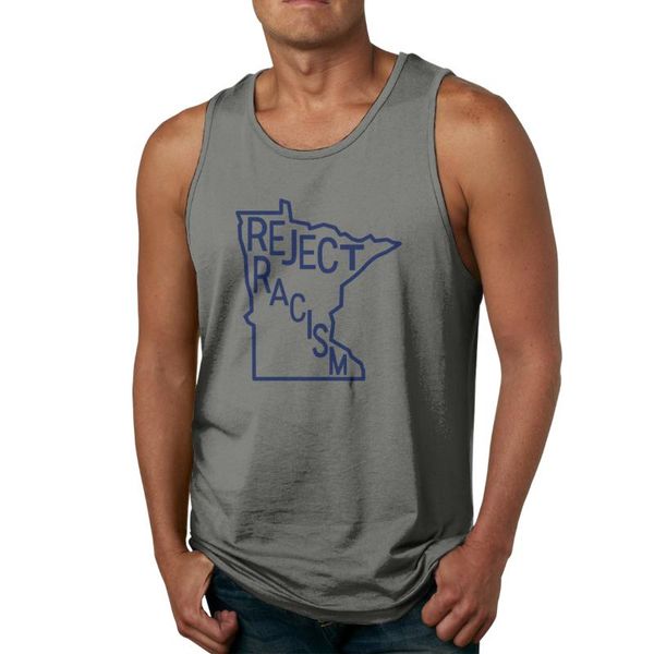 men' tank reject racism shirt, White;black 
men' tank reject racism shirt, White;black
