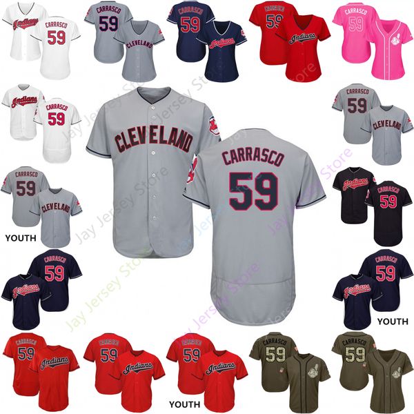 2019 Cleveland 59 Carlos Carrasco Jersey Indians Jerseys Cool Base Flexbase Home Away White Black Red Grey Pullover Button Men Women Youth
2019 Cleveland 59 Carlos Carrasco Jersey Indians Jerseys Cool Base Flexbase Home Away White Black Red Grey Pullover Button Men Women Youth
