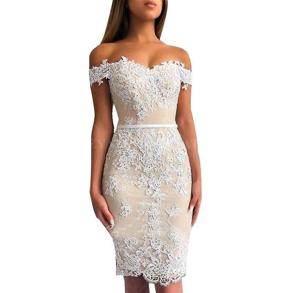 knee length cocktail dresses off the shoulder sheath lace applique with covered buttons homecoming gowns plus size short prom dress, Black
knee length cocktail dresses off the shoulder sheath lace applique with covered buttons homecoming gowns plus size short prom dress, Black
