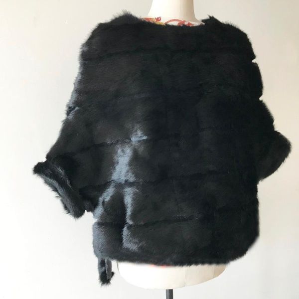 batwing short sleeve coat standard pure fur cape o neck factory basic match fur jacket tsr451, Black
batwing short sleeve coat standard pure fur cape o neck factory basic match fur jacket tsr451, Black