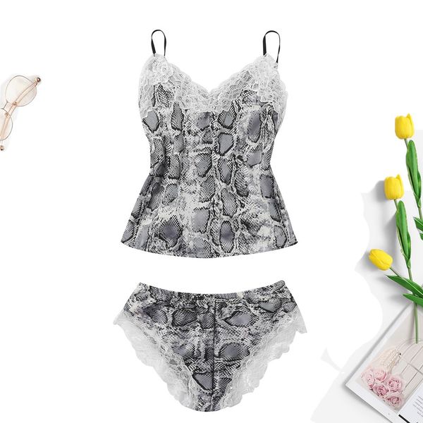 style pigiama donna homewear lace satin sleepwear snakeskin print women lace set pajamas lingerie pajamas for women, Blue;gray
style pigiama donna homewear lace satin sleepwear snakeskin print women lace set pajamas lingerie pajamas for women, Blue;gray