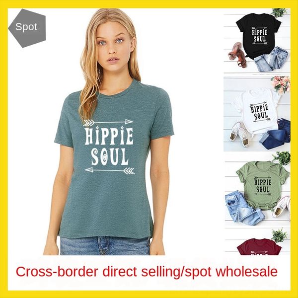 women's hippie soul letter casual short-sleeved t-shirt women's hippie soul letter casual short-sleeved t-shirt, White
women's hippie soul letter casual short-sleeved t-shirt women's hippie soul letter casual short-sleeved t-shirt, White