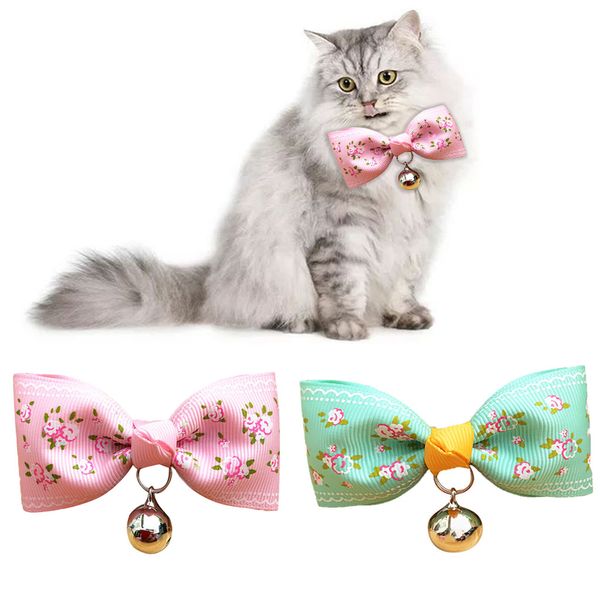fashion dog cat pet bowtie pet bow tie flower print dog necktie decoration