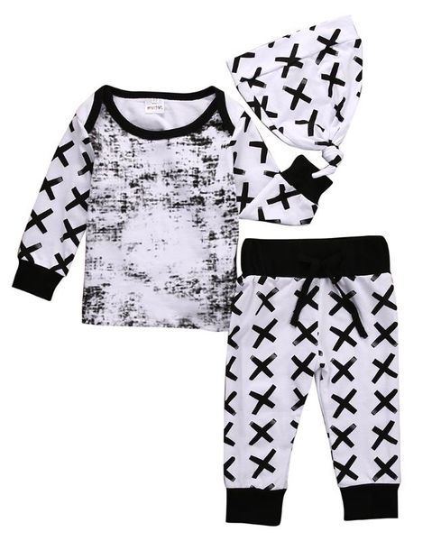 3pcs newborn infant baby boy girl cotton clothes long sleeve pants hat toddler kids outfit set clothes, White
3pcs newborn infant baby boy girl cotton clothes long sleeve pants hat toddler kids outfit set clothes, White