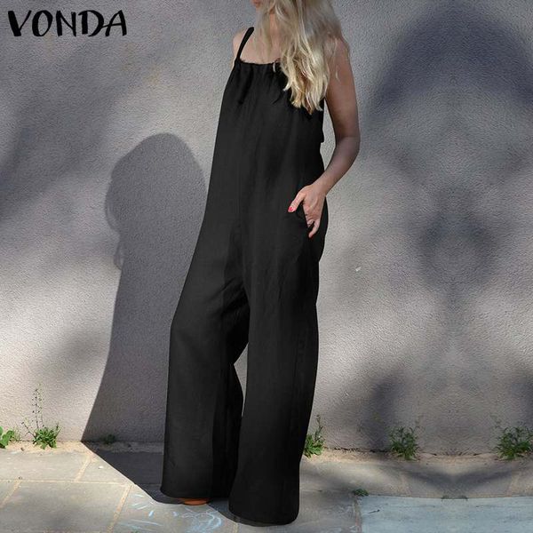 vonda 2019 summer wide leg pants cotton rompers womens jumpsuits sleeveless backless playsuit casual loose overalls 5xl, Black;white
vonda 2019 summer wide leg pants cotton rompers womens jumpsuits sleeveless backless playsuit casual loose overalls 5xl, Black;white