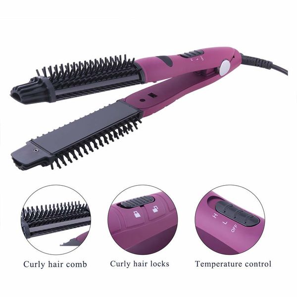 2 in 1 travel hair straightener and curler flat iron curling iron with adjustable digital temp dual voltage,purple
2 in 1 travel hair straightener and curler flat iron curling iron with adjustable digital temp dual voltage,purple
