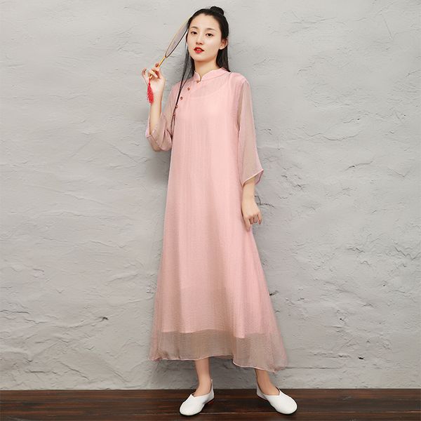 2019 chinese dress cheongsam qipao vintage chiffon qipao elegant women cheongsam mandarin collar zen meditation dress, Red
2019 chinese dress cheongsam qipao vintage chiffon qipao elegant women cheongsam mandarin collar zen meditation dress, Red
