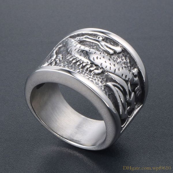 hip hop punk chinese style the dragon design stainless steel finger rings jewelry, Silver
hip hop punk chinese style the dragon design stainless steel finger rings jewelry, Silver