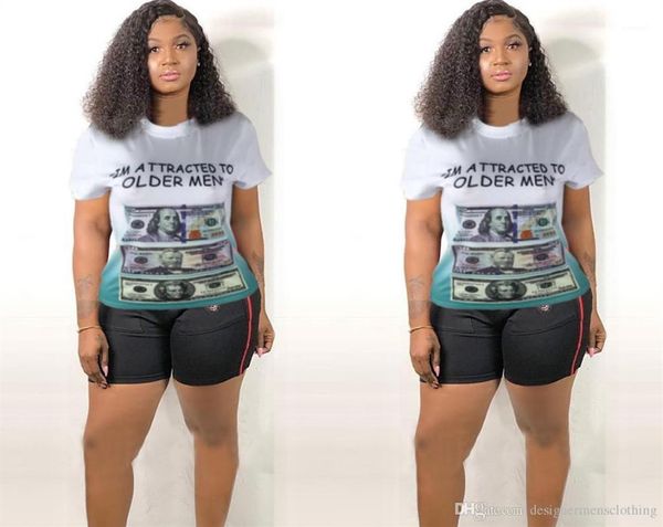 crew neck short sleeve fashion feamle clothing plus size casual apparel womens summer designer dollars print tshirts, White
crew neck short sleeve fashion feamle clothing plus size casual apparel womens summer designer dollars print tshirts, White